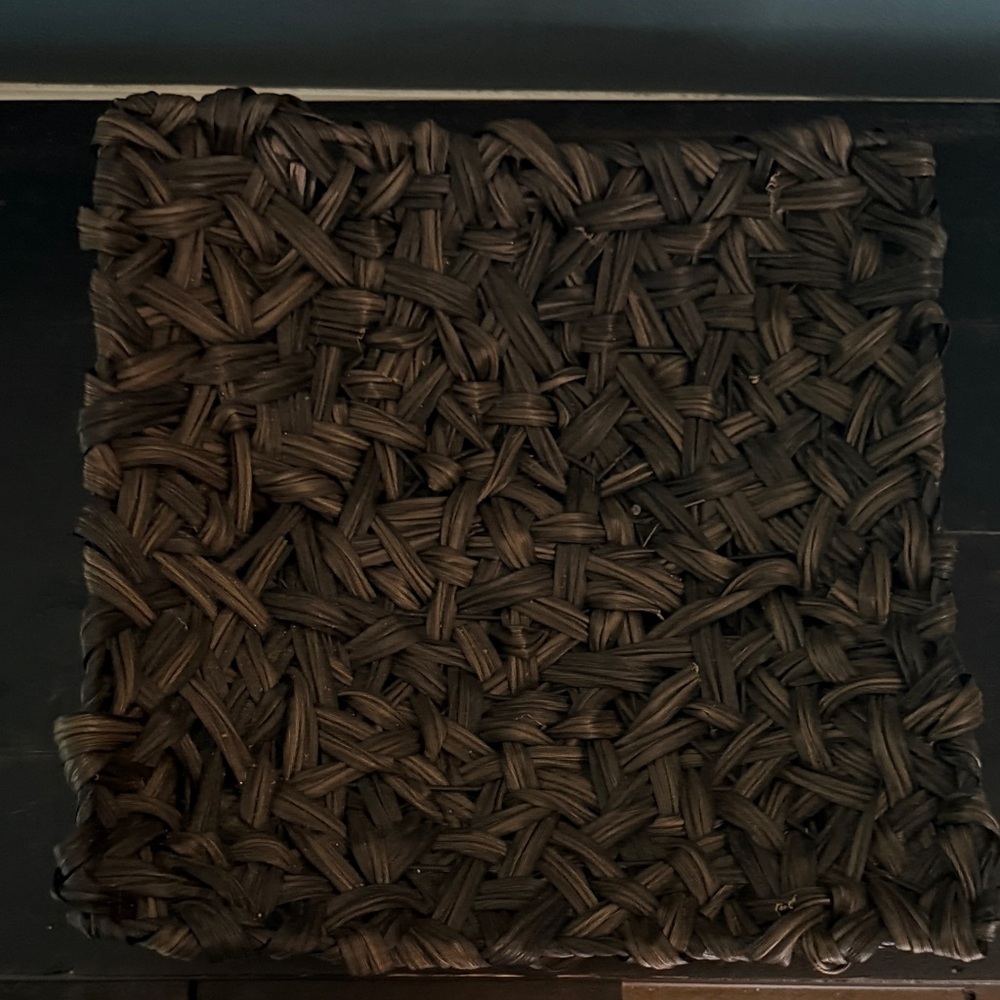 Woven Dark Brown Square Basket